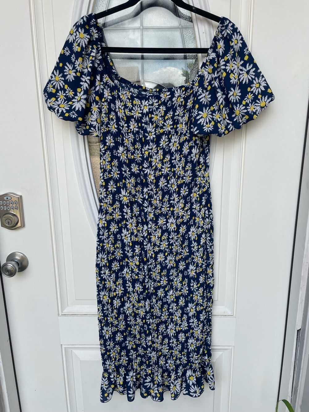 Trixxi Navy Midi Dress with White & Yellow Daisy Print